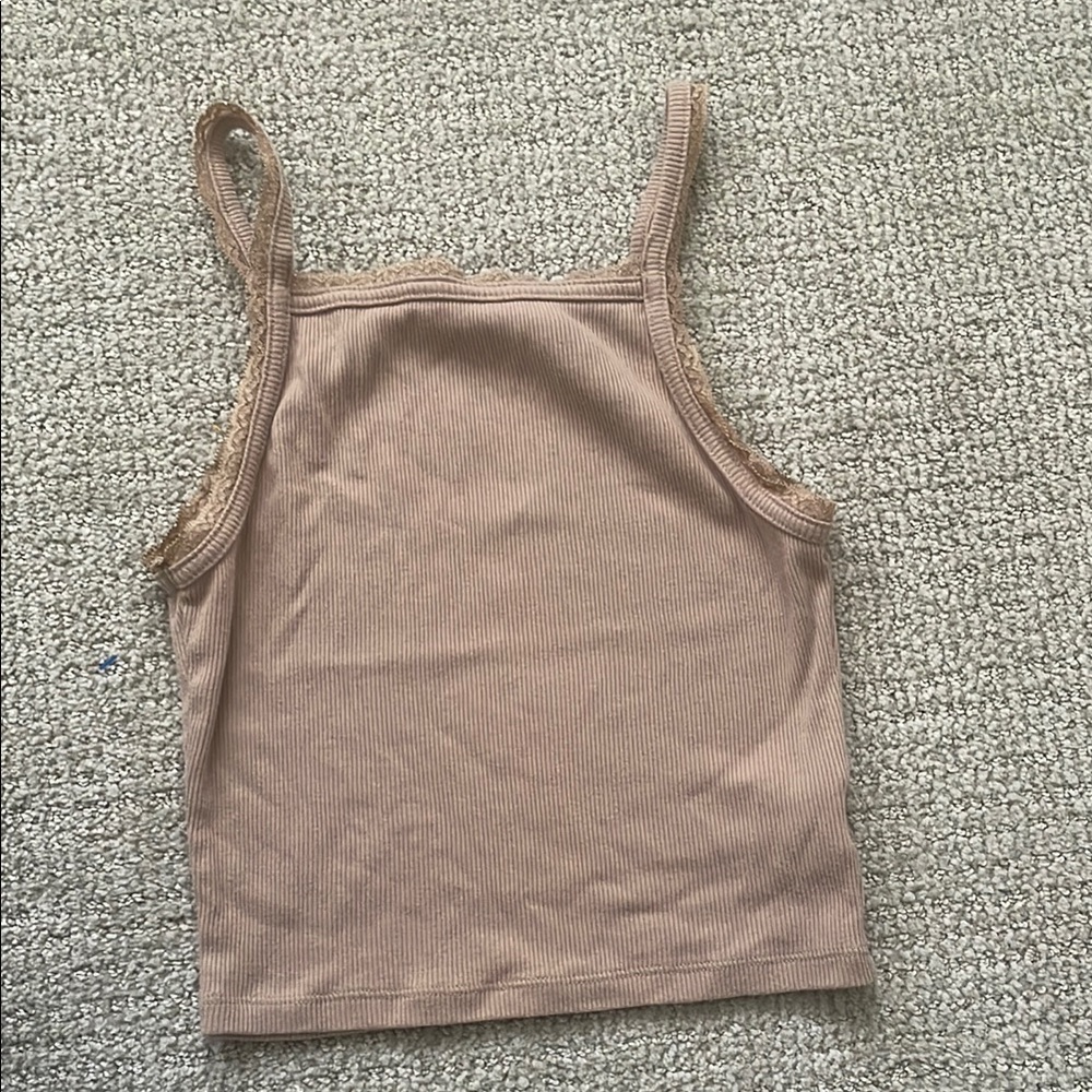 Women's Tan Ribbed Tank Top